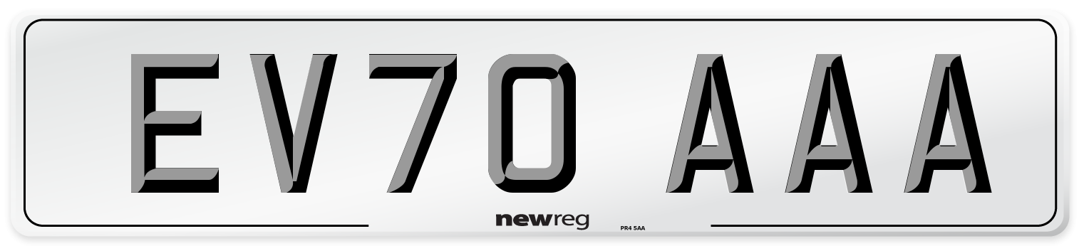 EV70 AAA Number Plate from New Reg